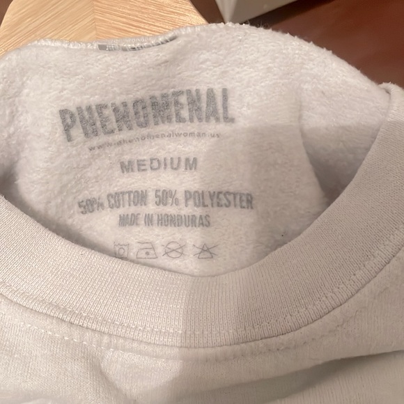 medium oversized white crew neck pullover - Picture 3 of 3